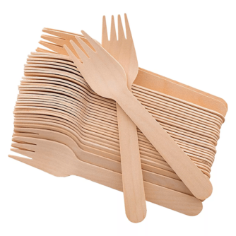 Tenedor Madera 16 cm - 100 Uni